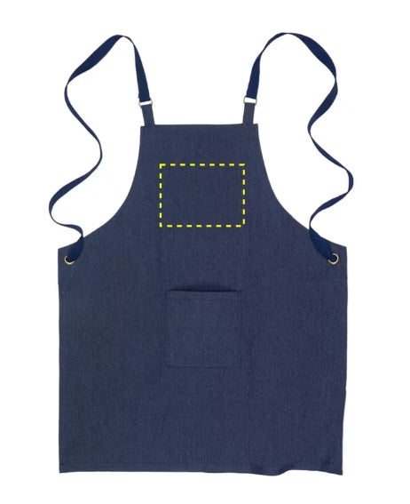 Grembiule da cucina lungo in denim di cotone riciclato da 220 g/m2
