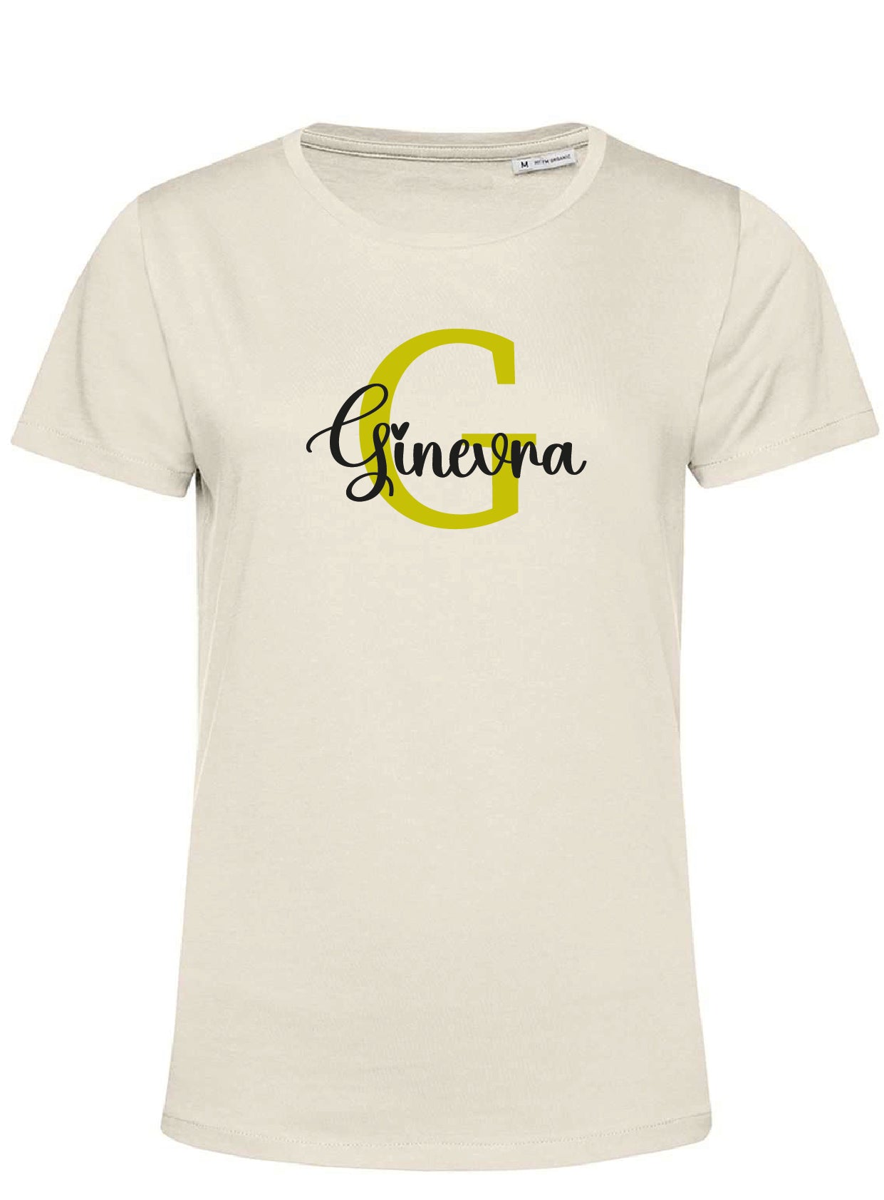 T-shirt organica donna nome + iniziale